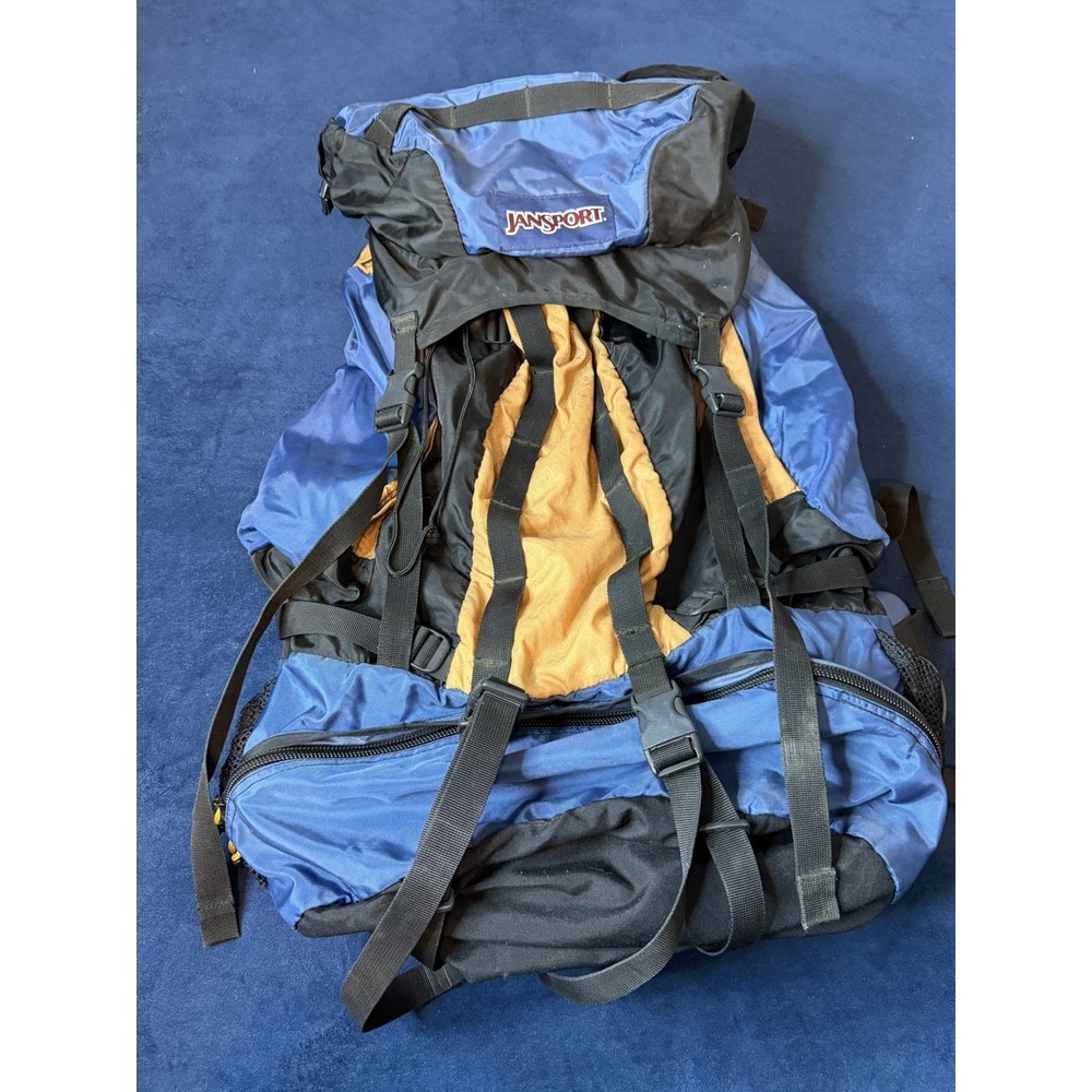 Vtg Jansport Internal Frame Hiking Backpack XL Blue (See Photos)